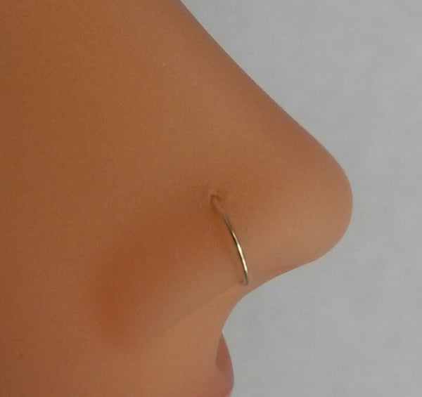 20 Gauge Nose Ring, Nose Hoop, Helix, Tragus, Cartilage, Earring  Sterling Silver 6mm, 7mm, 8mm, 9mm, 10mm