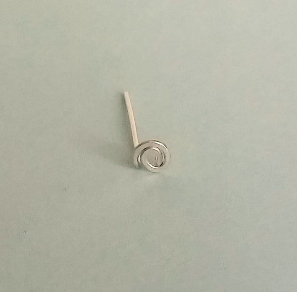 Swirl Nose Ring, Sterling Silver Nose Stud,Helix, Tragus, Cartilage, Earring