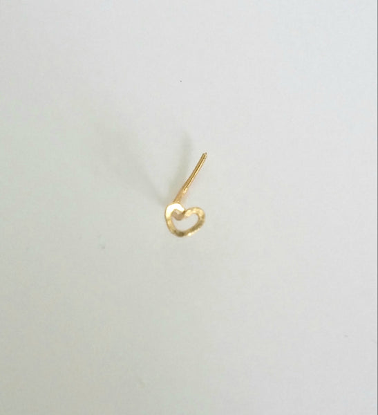 Heart Nose Ring, Heart Nose Stud, Helix, Tragus, Cartilage, Earring 14K Gold Filled