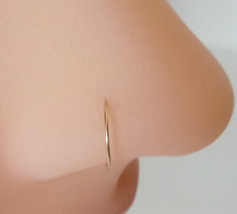Fake Nose Ring,  Fake Nose Hoop, Non Pierced Hoop, Cartilage cuff, Lip Cuff  14K Gold Filled