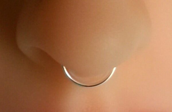 Fake Septum,  Fake Nose Ring, Non Pierced Septum, Clip on Nose Ring Sterling Silver Filled