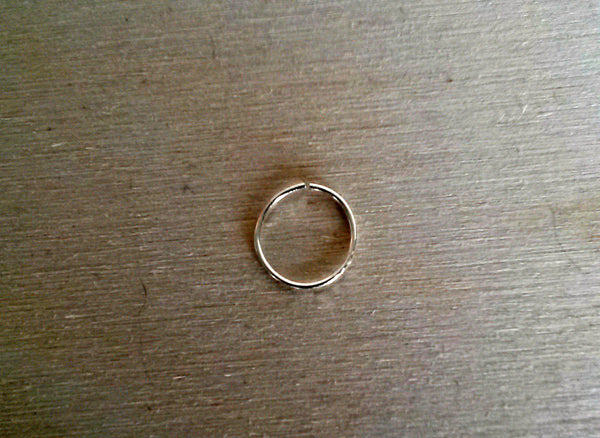 20 Gauge Nose Ring, Nose Hoop, Textured, Hammered Helix, Tragus, Cartilage, Earring  Sterling Silver 6mm, 7mm, 8mm, 9mm, 10mm