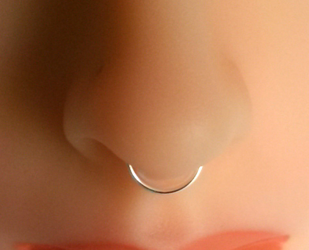 Septum ring, Septum hoop, Nose Ring, Sterling Silver
