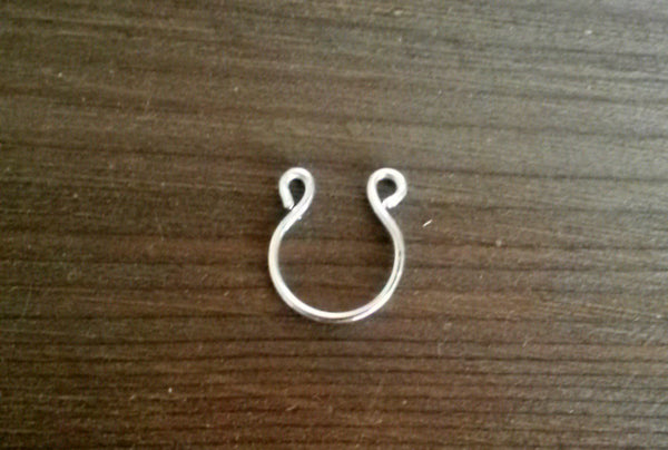 Fake Septum,  Fake Nose Ring, Non Pierced Septum, Clip on Nose Ring Sterling Silver