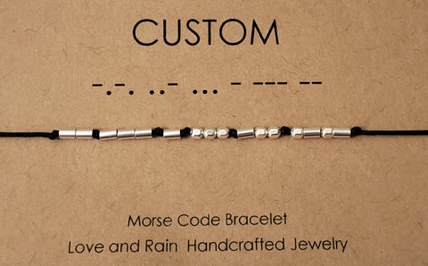 Morse Code Bracelet Sterling Silver Custom Name or Sayings