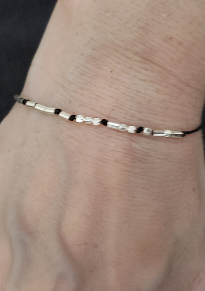 Morse Code Bracelet Sterling Silver Custom Name or Sayings