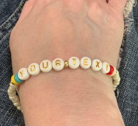 Personalized Bead Bracelet Word Bracelet Camp Bracelet