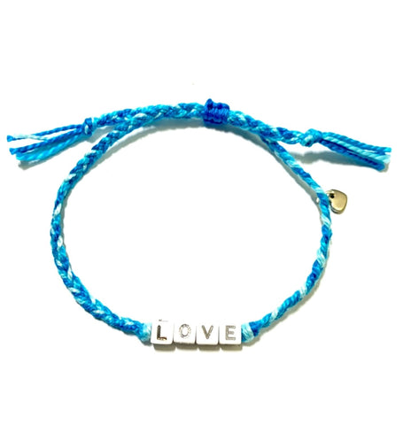 Multicolor Woven Personlalized Bracelet Adjustable Multi Color Blue