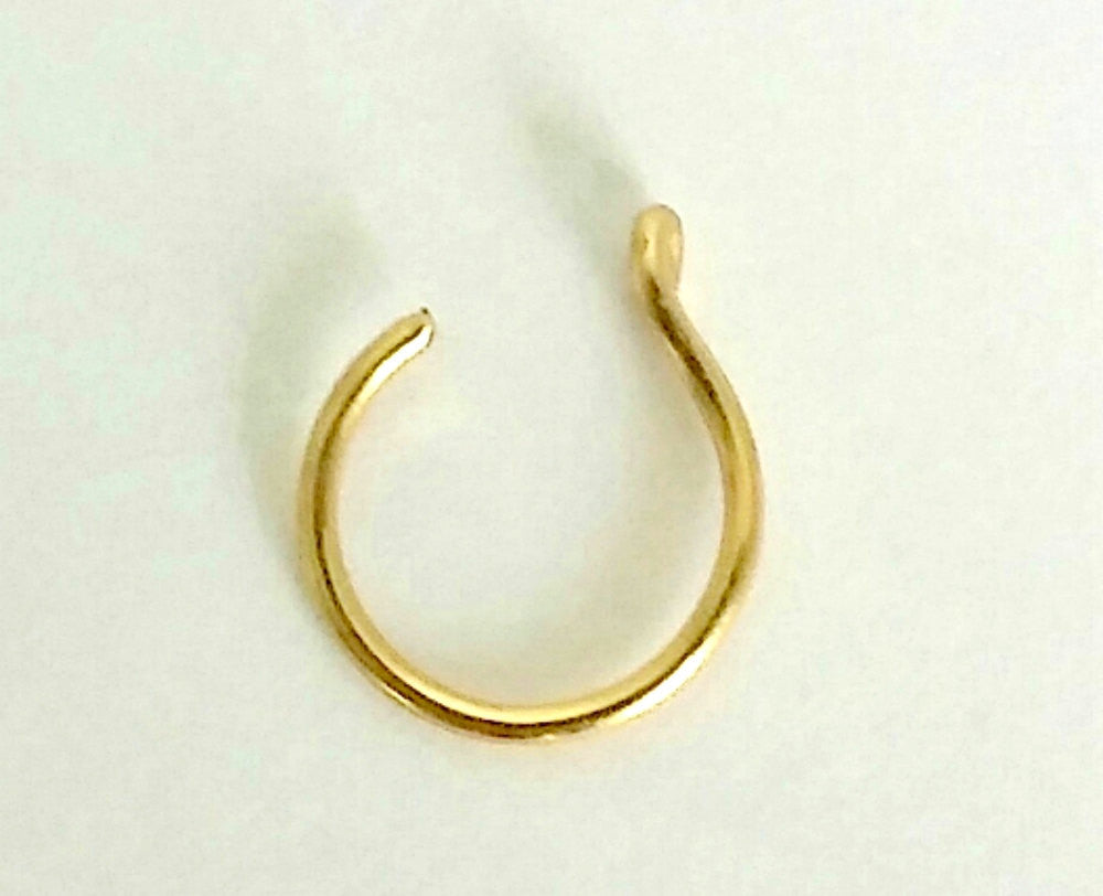 Fake Nose Ring with Light Blue Opal - 925 Sterling Silver - No Piercing  Needed - Thin and Delicate Clip on Faux Nose Hoop - Jolliz