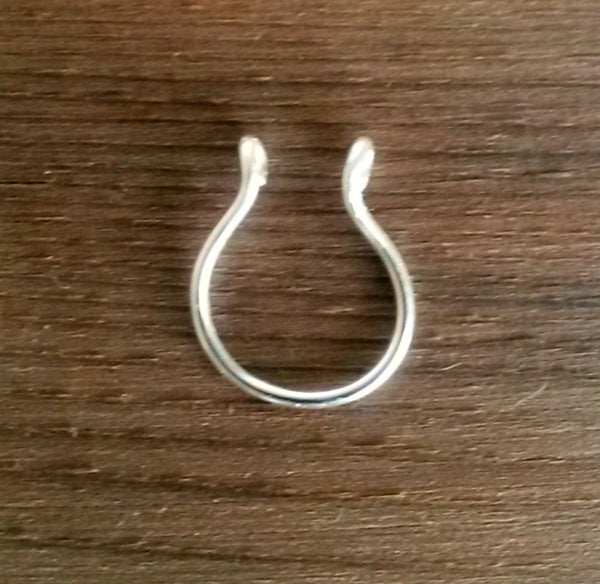 Fake Septum,  Fake Nose Ring, Non Pierced Septum, Clip on Nose Ring Sterling Silver Filled