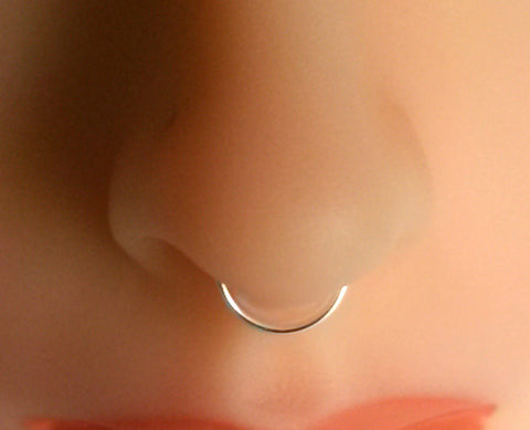 Fake Septum,  Fake Nose Ring, Non Pierced Septum, Clip on Nose Ring Sterling Silver