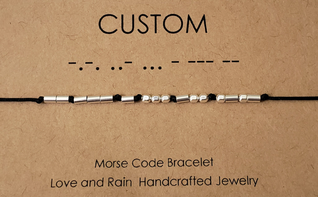 Morse Code Bracelet Sterling Silver Custom Name or Sayings